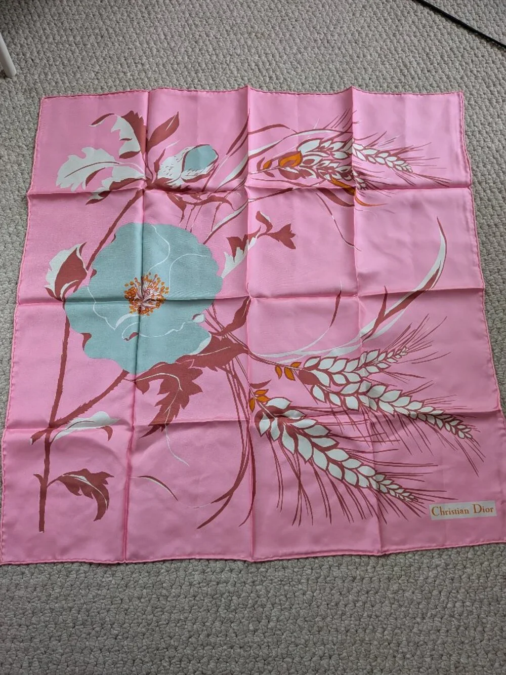 Pink Christian Dior Silk Scarf